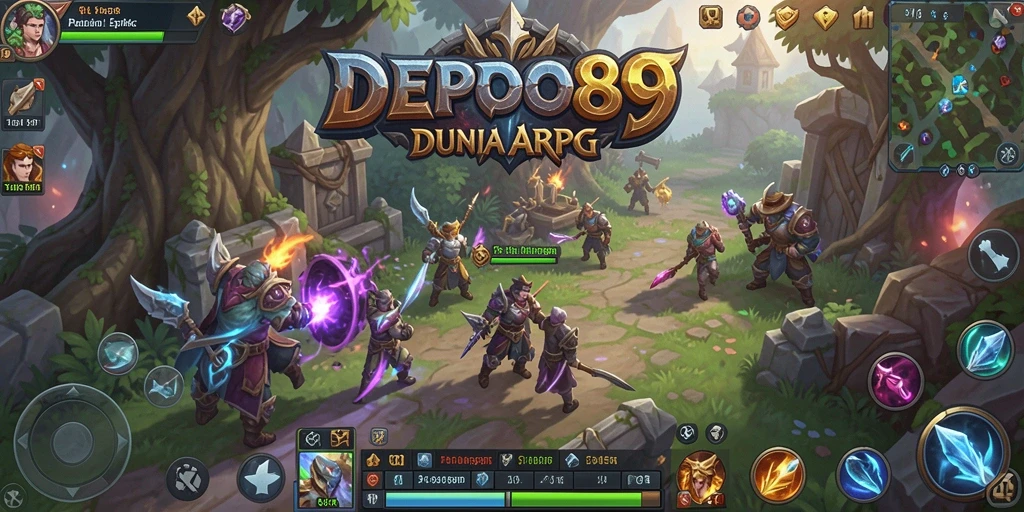 Gameplay seru DEPO89 saat bertarung di dunia fantastik.