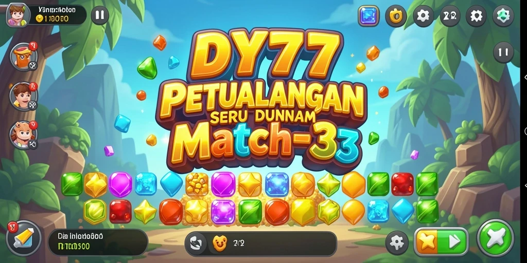 Tangkapan layar DY777 dengan gameplay Match-3 yang menarik.