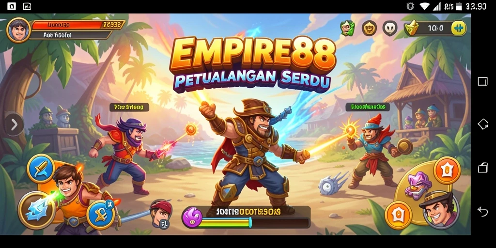 Screenshot utama EMPIRE88 menampilkan aksi gameplay Arcade yang intens.