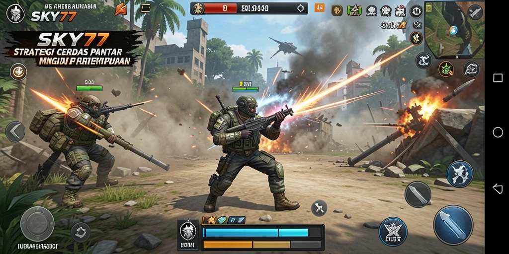 Tampilan menakjubkan dari gameplay strategi dalam SKY77.
